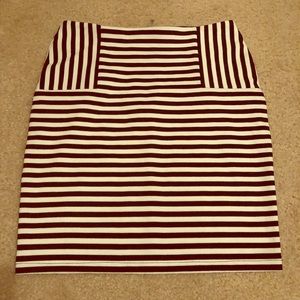 Black and white striped skirt